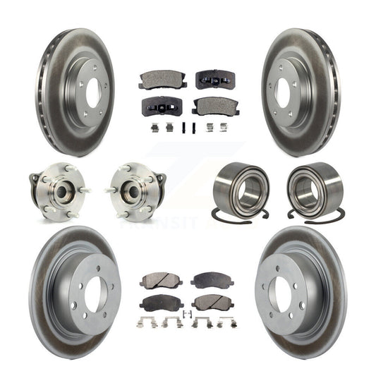 Hub Bearing Coat Brake Rotor Pads Front Rear Kit (10Pc) For Mitsubishi Outlander
