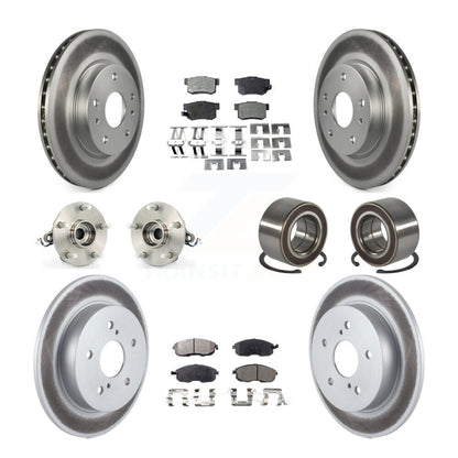 Hub Bearing Coat Brake Rotor Pads Front Rear Kit (10Pc) For 07-13 Suzuki SX4 AWD
