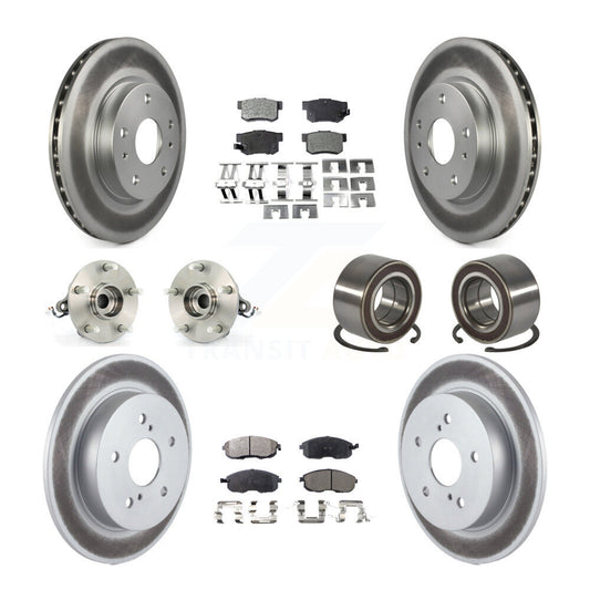 Hub Bearing Coat Brake Rotor Pads Front Rear Kit (10Pc) For 07-13 Suzuki SX4 AWD
