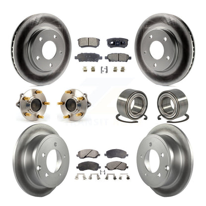 Hub Bearing Coated Brake Rotor & Pad Front Rear Kit (10Pc) For Mitsubishi Lancer