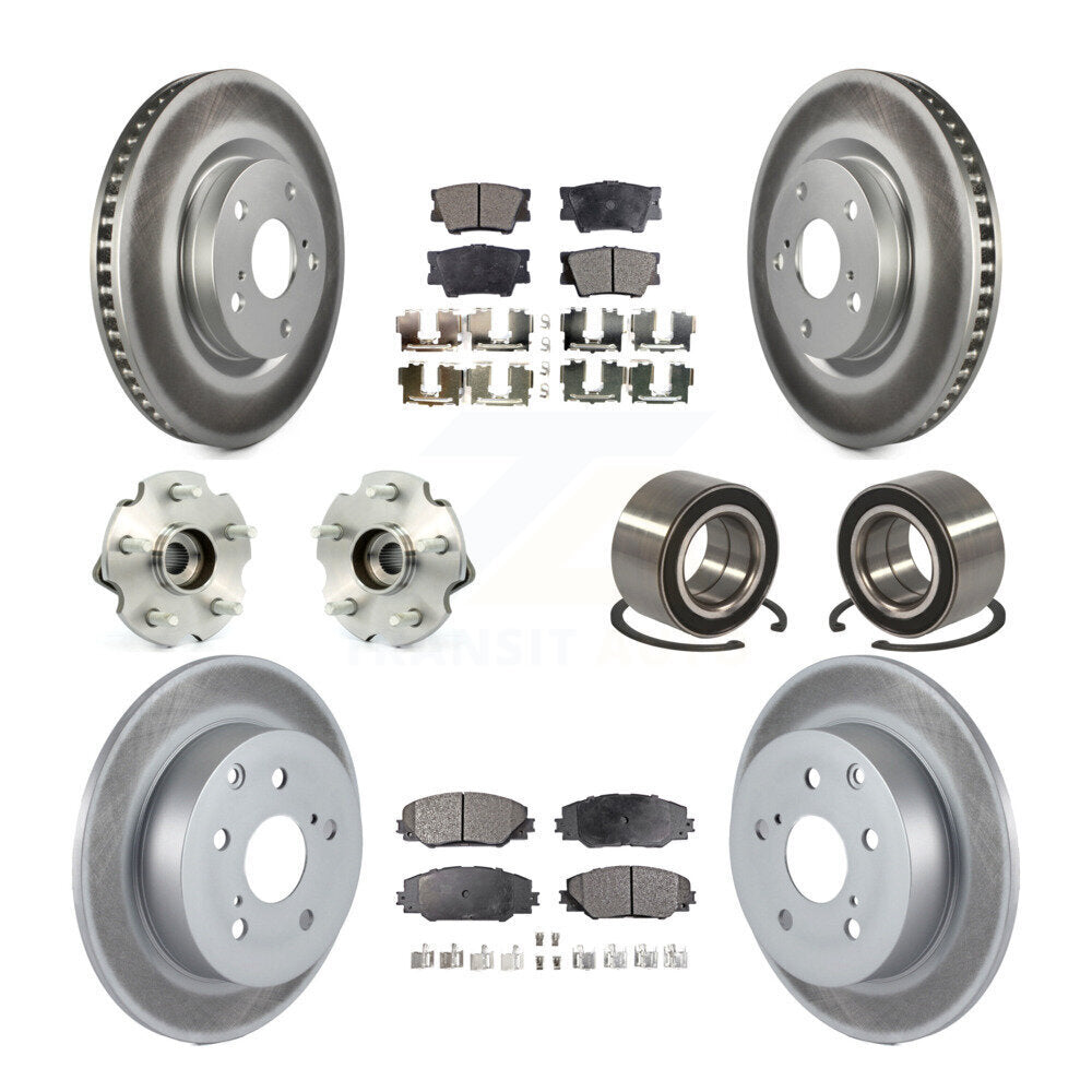 Hub Bearing Coat Brake Rotor Pad Front Rear Kit (10Pc) For Toyota Matrix Pontiac