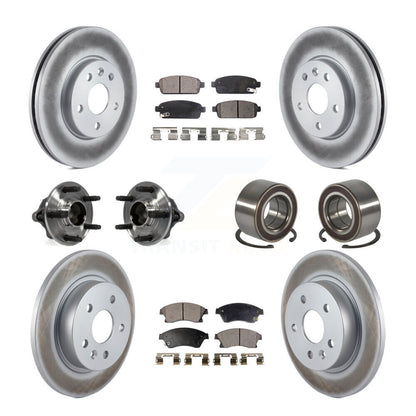 Hub Bearing Coated Brake Rotor And Pad Front Rear Kit (10Pc) For Chevrolet Sonic