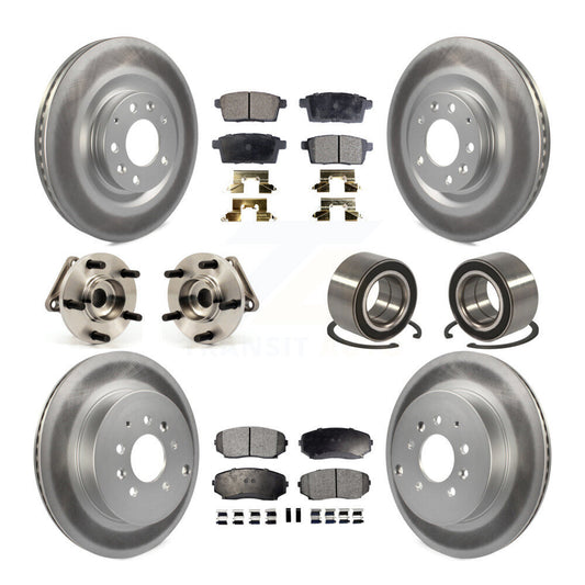 Hub Bearing Coat Brake Rotor Pads Front Rear Kit (10Pc) For 07-15 Mazda CX-9 AWD