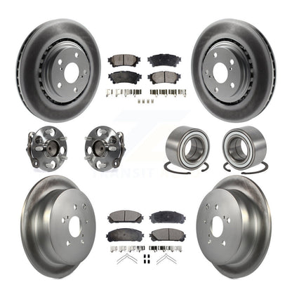 Hub Bearing Coated Brake Rotor & Pad Front Rear Kit (10Pc) For Toyota Sienna FWD