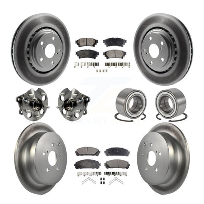 Hub Bearing Coated Brake Rotor & Pad Front Rear Kit (10Pc) For Toyota Sienna AWD
