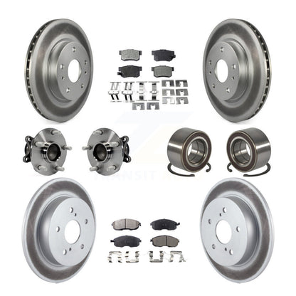 Hub Bearing Coat Brake Rotor Pads Front Rear Kit (10Pc) For 08-13 Suzuki SX4 FWD
