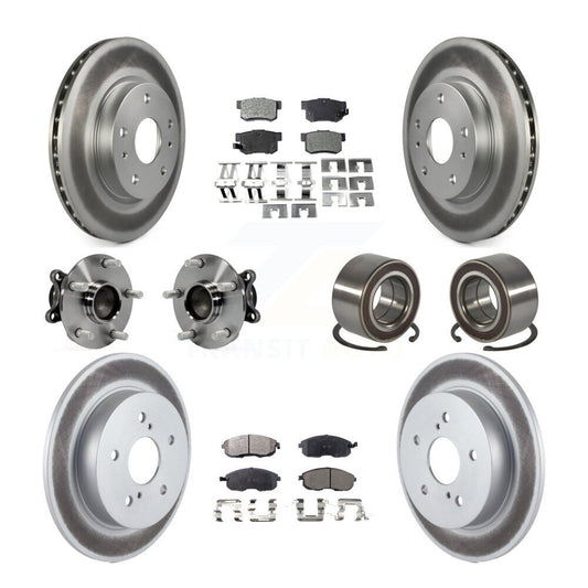 Hub Bearing Coat Brake Rotor Pads Front Rear Kit (10Pc) For 08-13 Suzuki SX4 FWD