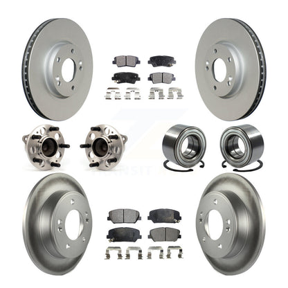 Hub Bearing Coated Brake Rotor & Pads Front Rear Kit (10Pc) For Hyundai Veloster