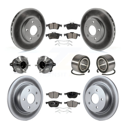Hub Bearing Coated Disc Brake Rotor And Pad Front Rear Kit (10Pc) For Ford C-Max