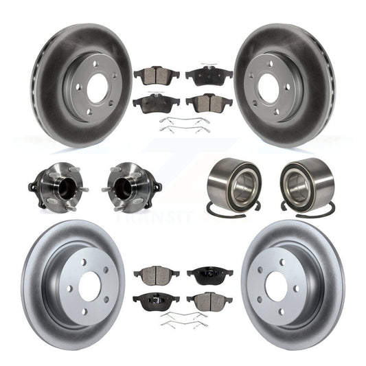 Hub Bearing Coated Disc Brake Rotor And Pad Front Rear Kit (10Pc) For Ford C-Max