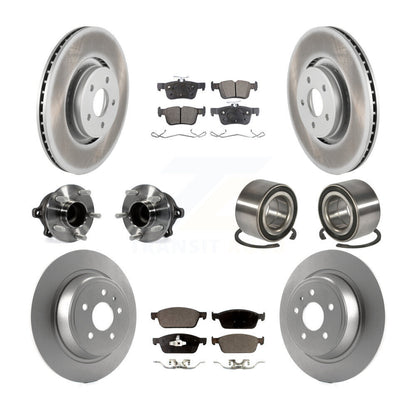 Hub Bearing Coated Disc Brake Rotor & Pads Front Rear Kit (10Pc) For Lincoln MKC