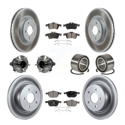 Hub Bearing Coated Brake Rotor & Pad Front Rear Kit (10Pc) For Ford Escape C-Max