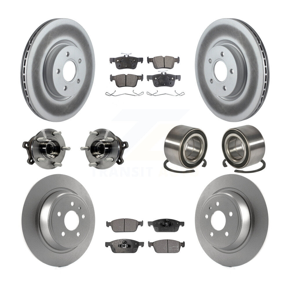 Hub Bearing Coated Brake Rotor Pad Front Rear Kit (10Pc) For Ford Escape Lincoln