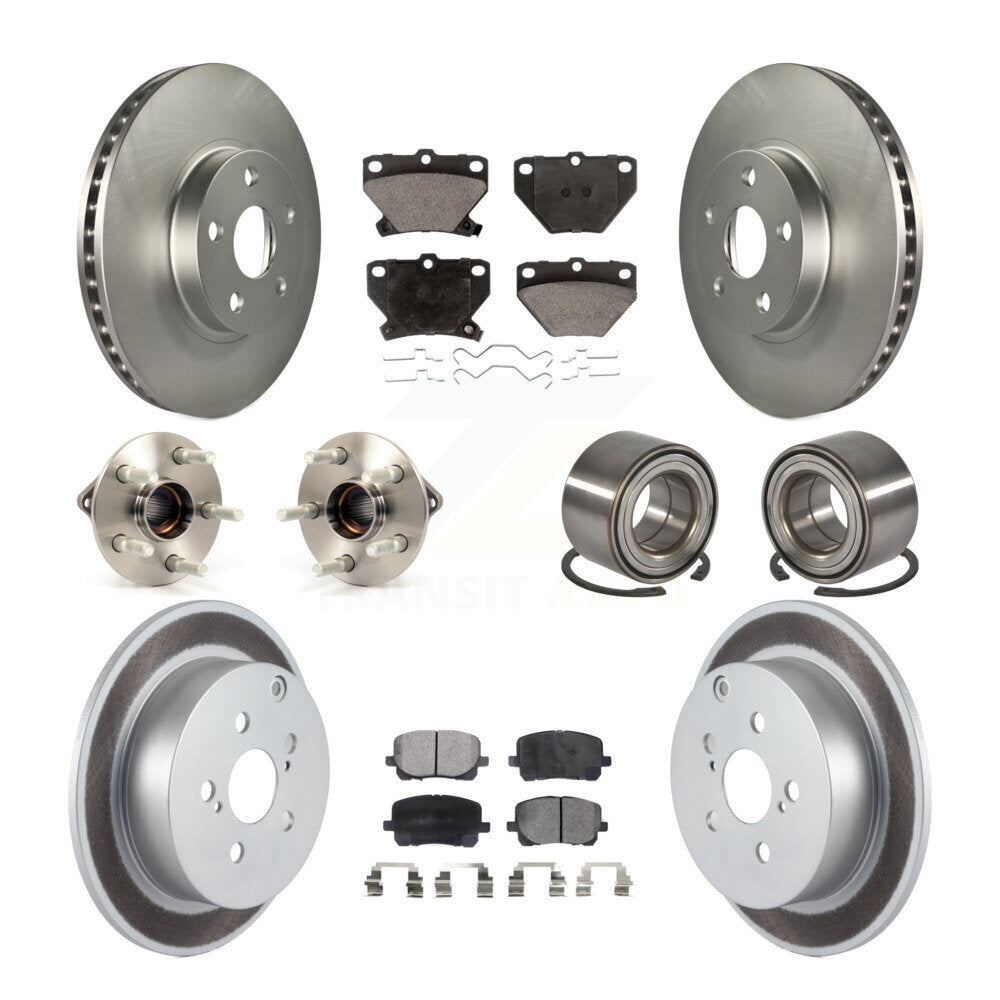 Hub Bearing Coat Brake Rotor Pad Front Rear Kit (10Pc) For Toyota Matrix Pontiac