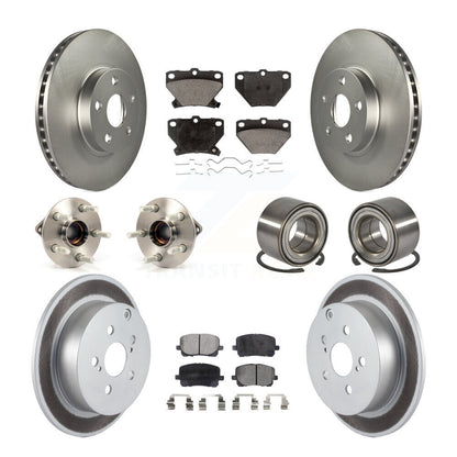 Hub Bearing Coat Brake Rotor Pad Front Rear Kit (10Pc) For Toyota Matrix Pontiac