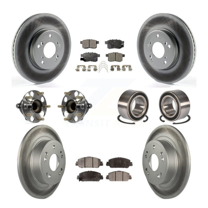 Hub Bearing Coated Disc Brake Rotor & Pad Front Rear Kit (10Pc) For Honda Accord