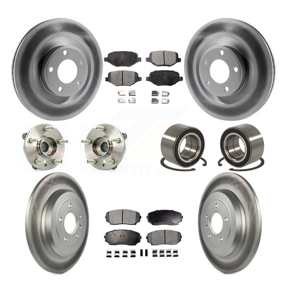 Hub Bearing Coat Brake Rotor Pad Front Rear Kit (10Pc) For Ford Edge Lincoln MKX