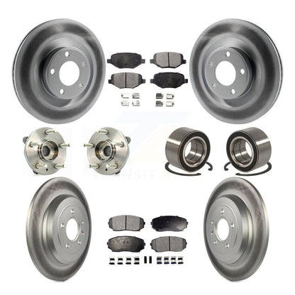Hub Bearing Coat Brake Rotor Pad Front Rear Kit (10Pc) For Ford Edge Lincoln MKX
