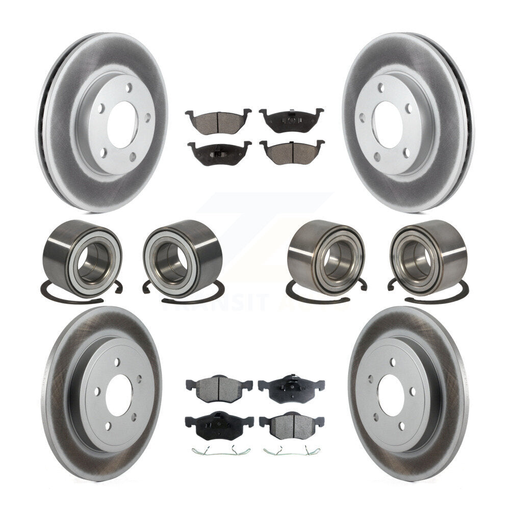 Bearing Coat Brake Rotor Pad Front Rear Kit (10Pc) For Ford Escape Mazda Tribute