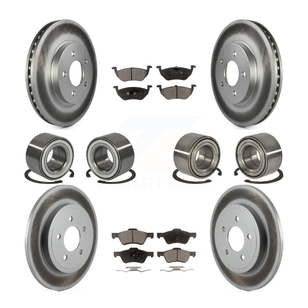 Bearing Coated Brake Rotor And Pad Front Rear Kit (10Pc) For Ford Escape Mercury