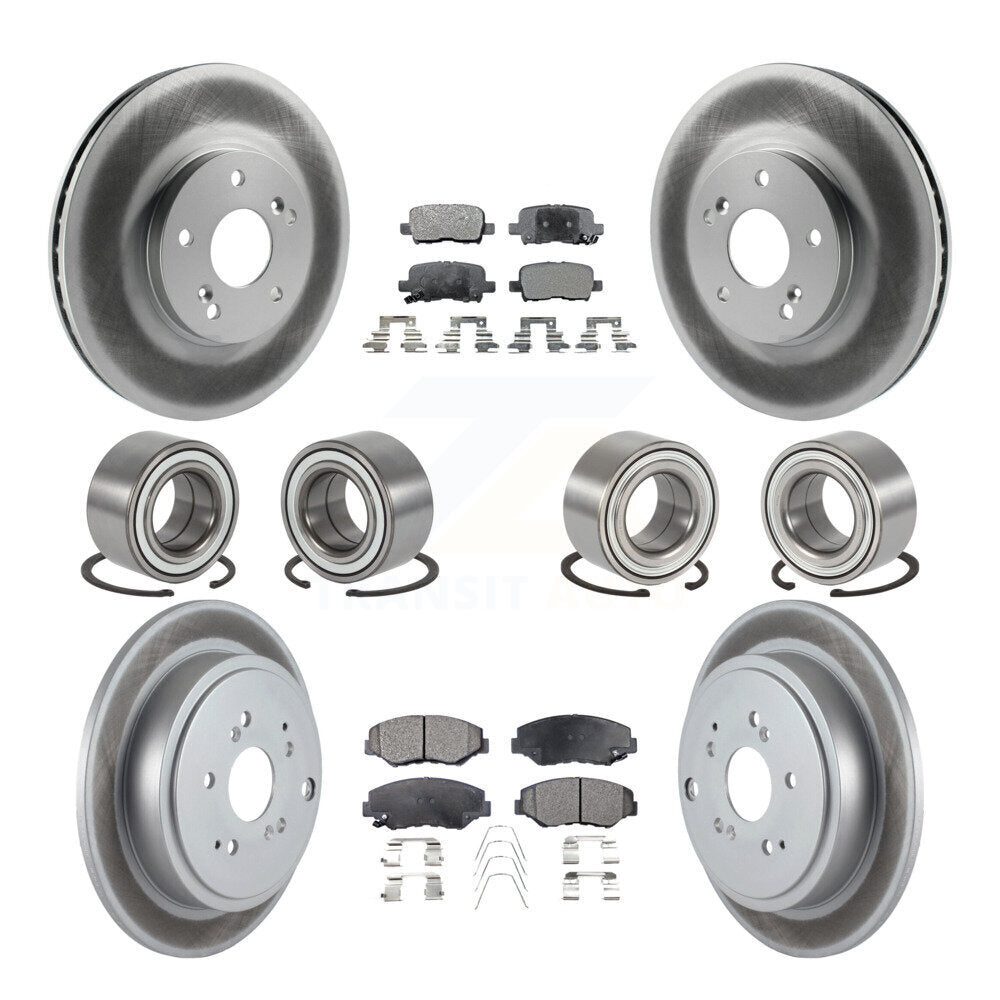 Bearing Coated Brake Rotor & Pad Front Rear Kit (10Pc) For 2003-2004 Honda Pilot