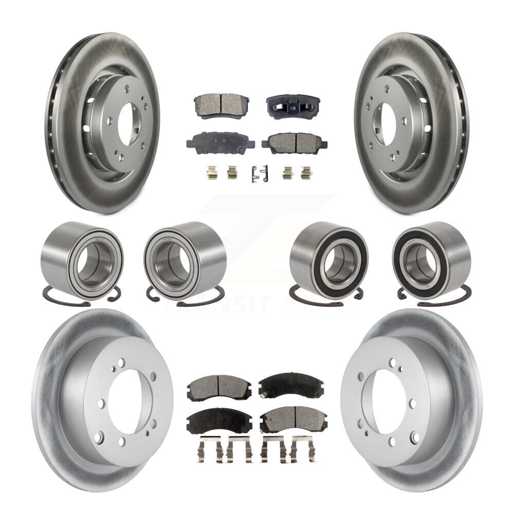 Bearing Coat Brake Rotor Pads Front Rear Kit (10Pc) For Mitsubishi Outlander AWD