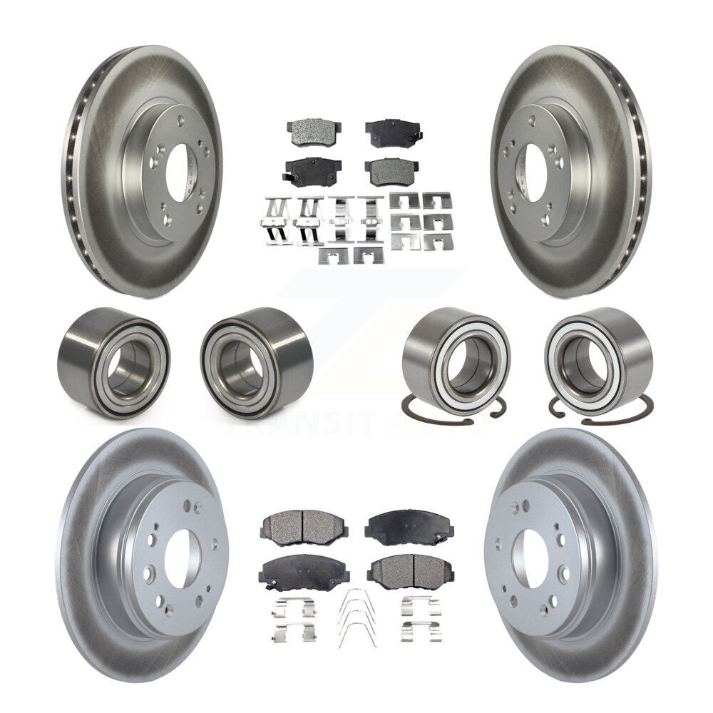 Bearings Coated Disc Brake Rotors And Pads Front Rear Kit (10Pc) For Honda CR-V