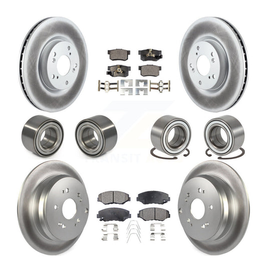 Bearing Coated Brake Rotor & Pads Front Rear Kit (10Pc) For 2005-2006 Honda CR-V