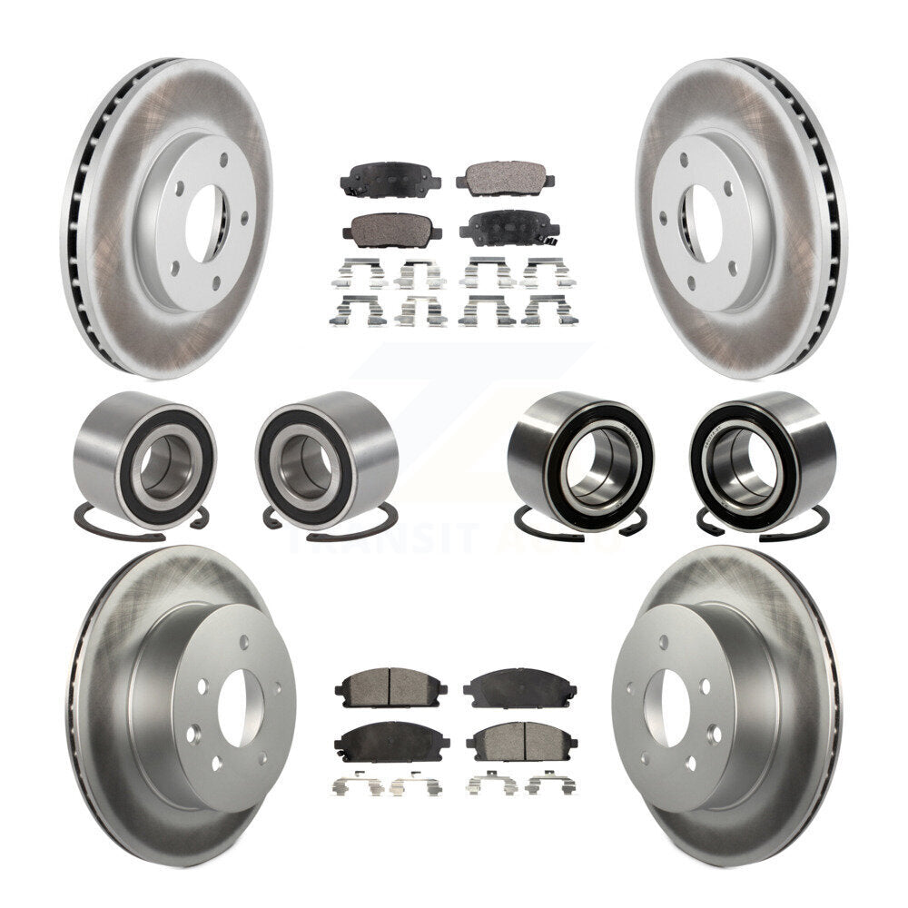 Bearing Coat Brake Rotor Pads Front Rear Kit (10Pc) For 05-06 Nissan X-Trail FWD