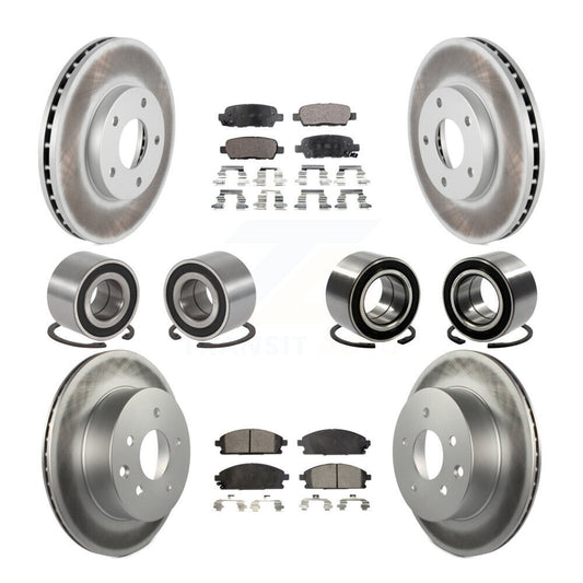 Bearing Coat Brake Rotor Pads Front Rear Kit (10Pc) For 05-06 Nissan X-Trail FWD