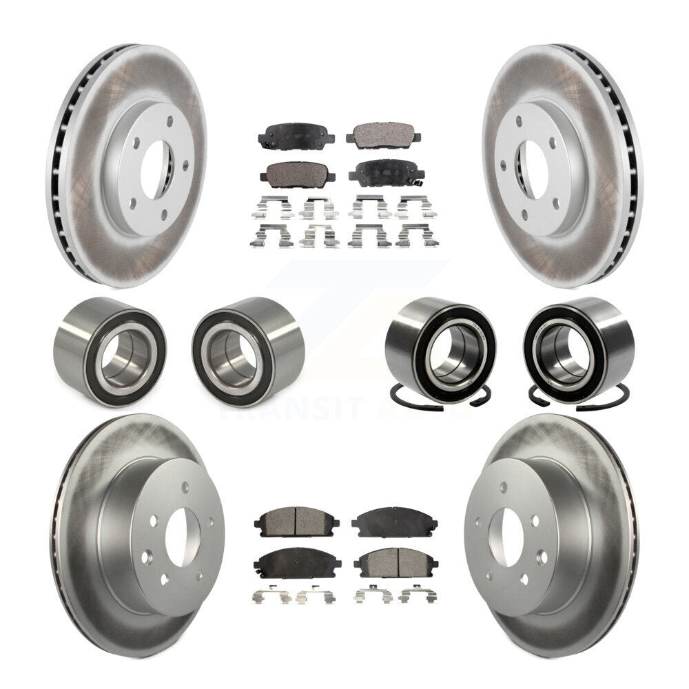 Bearing Coated Disc Brake Rotor And Pad Front Rear Kit (10Pc) For Nissan X-Trail