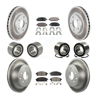 Bearing Coated Disc Brake Rotor And Pad Front Rear Kit (10Pc) For Nissan X-Trail