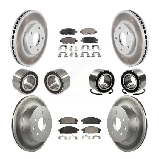 Bearing Coated Disc Brake Rotor And Pad Front Rear Kit (10Pc) For Nissan X-Trail
