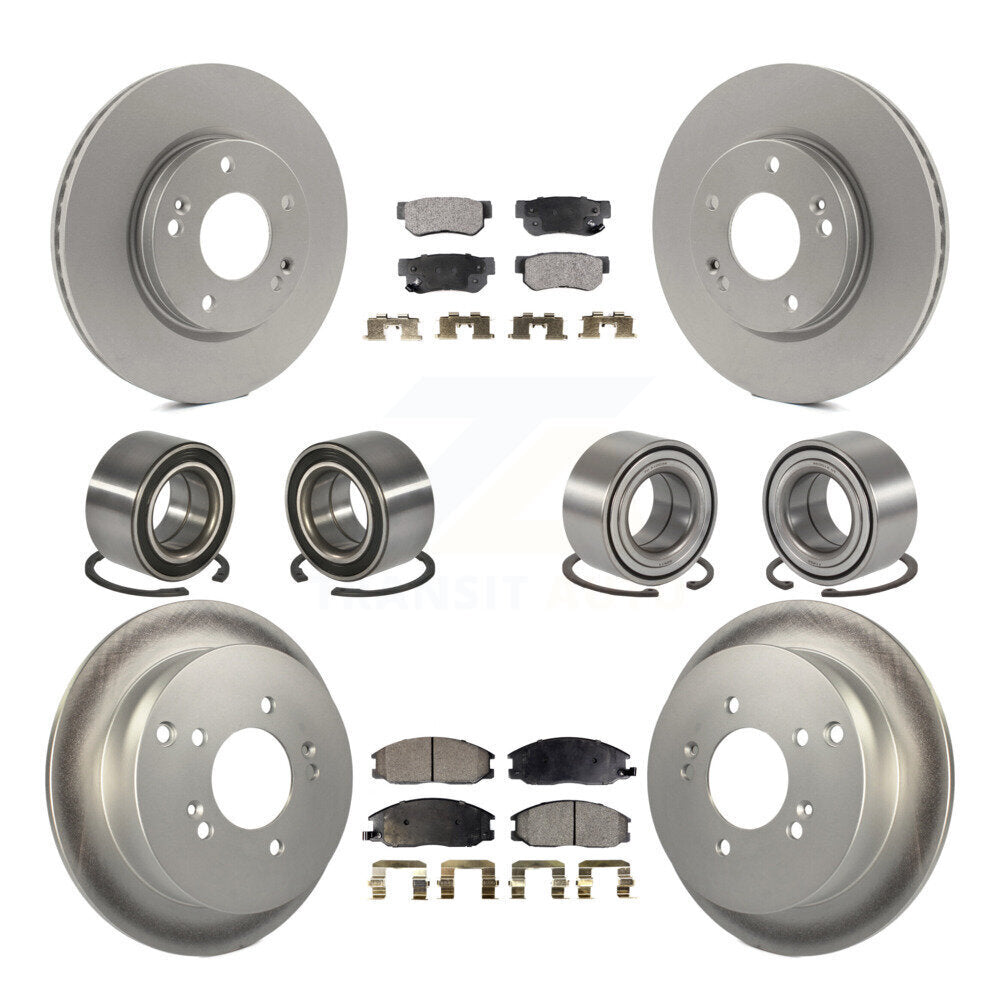 Bearing Coated Brake Rotor & Pads Front Rear Kit (10Pc) For Hyundai Santa Fe 4WD