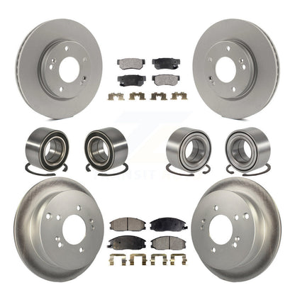 Bearing Coated Brake Rotor & Pads Front Rear Kit (10Pc) For Hyundai Santa Fe 4WD