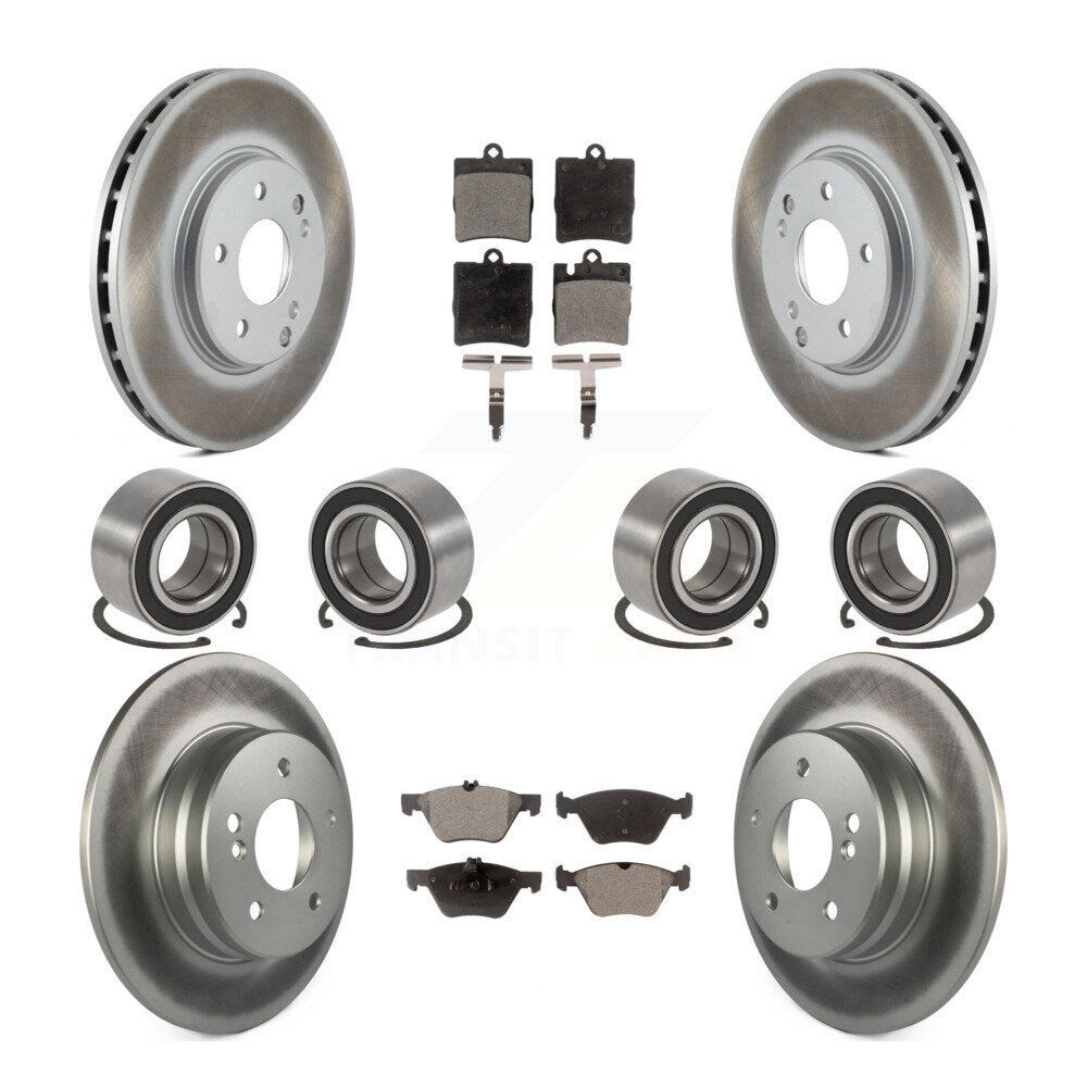 Bearing Coated Disc Brake Rotor Pad Front Rear Kit (10Pc) For Mercedes-Benz E320