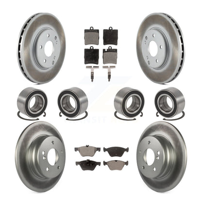 Bearing Coated Disc Brake Rotor Pad Front Rear Kit (10Pc) For Mercedes-Benz E320