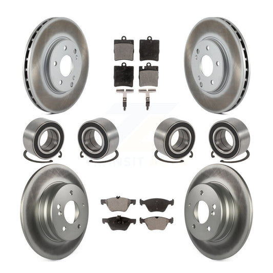 Bearing Coated Disc Brake Rotor Pad Front Rear Kit (10Pc) For Mercedes-Benz E320