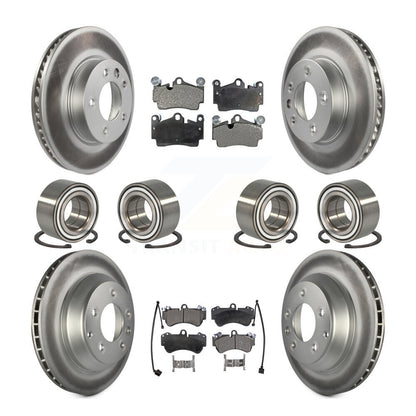Bearing Coated Disc Brake Rotor Pad Front Rear Kit (10Pc) For Volkswagen Touareg