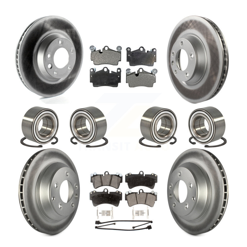 Bearing Coated Disc Brake Rotor Pad Front Rear Kit (10Pc) For Audi Q7 Volkswagen