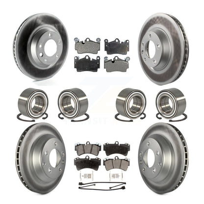 Bearing Coated Disc Brake Rotor Pad Front Rear Kit (10Pc) For Audi Q7 Volkswagen