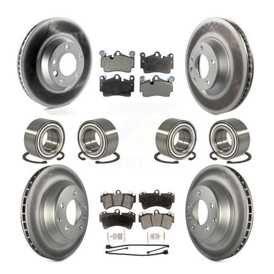 Bearing Coated Disc Brake Rotor Pad Front Rear Kit (10Pc) For Audi Q7 Volkswagen