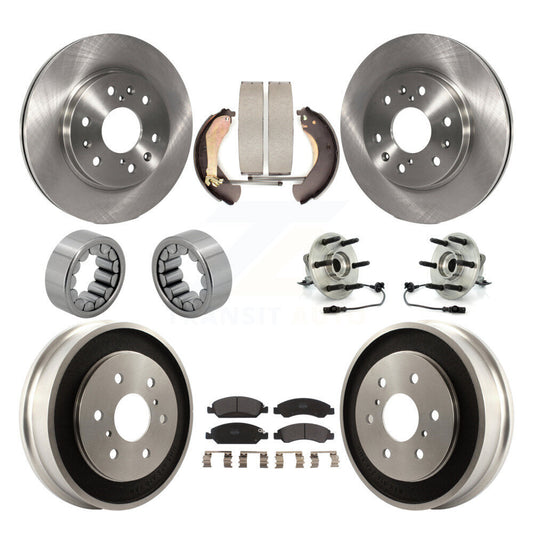Hub Bearing Brake Rotor & Pad Shoe Front Rear Kit (10Pc) For Chevrolet Silverado