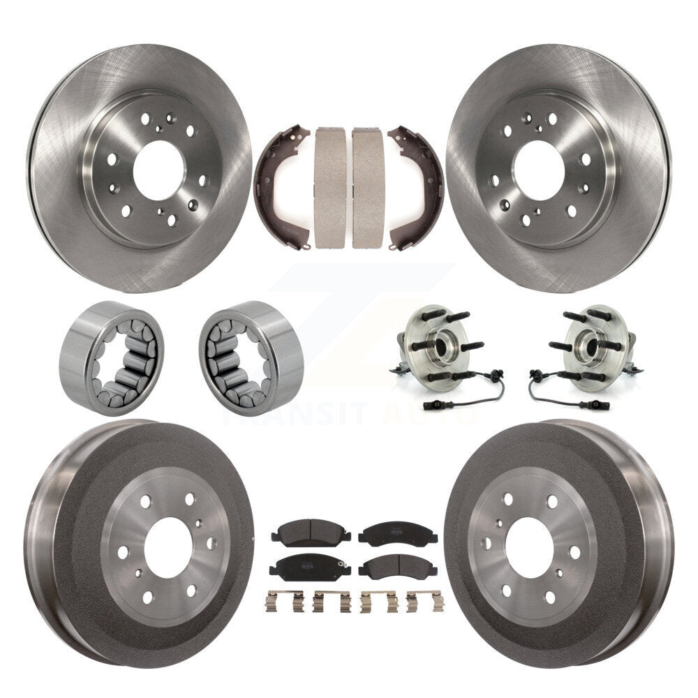 Hub Bearing Disc Brake Rotor Pads Shoe Front Rear Kit (10Pc) For GMC Sierra 1500