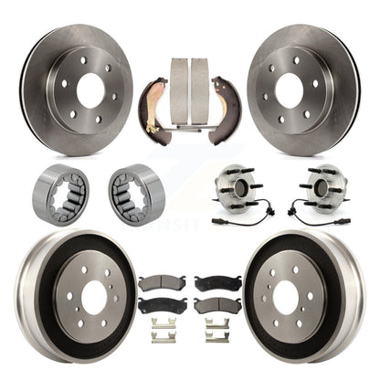 Hub Bearing Brake Rotor And Pad Shoe Front Rear Kit For Chevrolet Silverado 1500