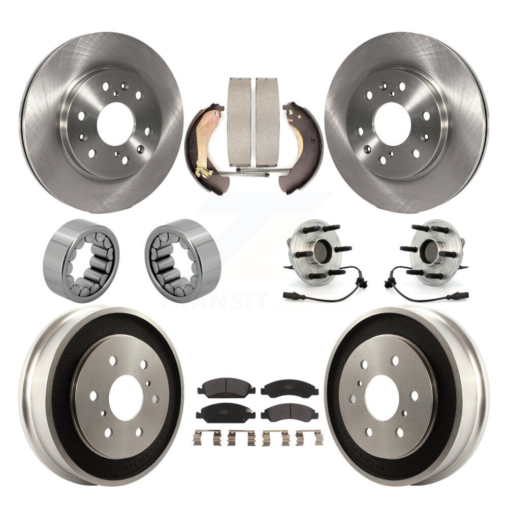 Hub Bearing Brake Rotor & Pad Shoe Front Rear Kit (10Pc) For Chevrolet Silverado