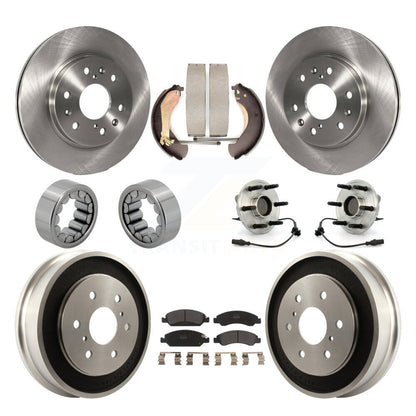 Hub Bearing Brake Rotor & Pad Shoe Front Rear Kit (10Pc) For Chevrolet Silverado