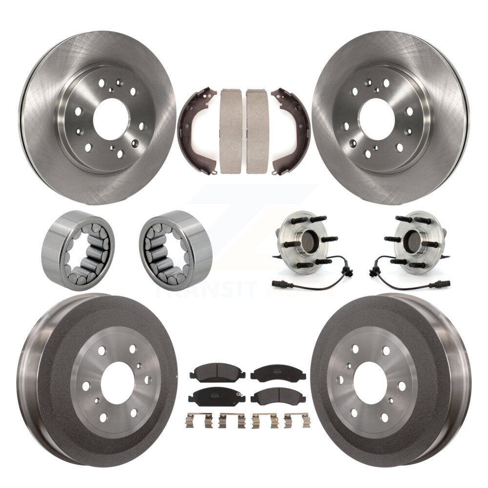 Hub Bearing Brake Rotor & Pad Shoe Front Rear Kit (10Pc) For GMC Sierra 1500 RWD