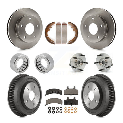 Hub Bearing Disc Brake Rotor & Pad Shoe Front Rear Kit (10Pc) For Dodge Ram 1500