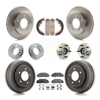 Hub Bearing Disc Brake Rotors And Pads Shoe Front Rear Kit (10Pc) For Ford F-150